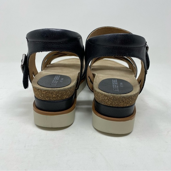 Josef Seibel Clea 14 Black Leather Platform Sandals - Picture 5 of 7